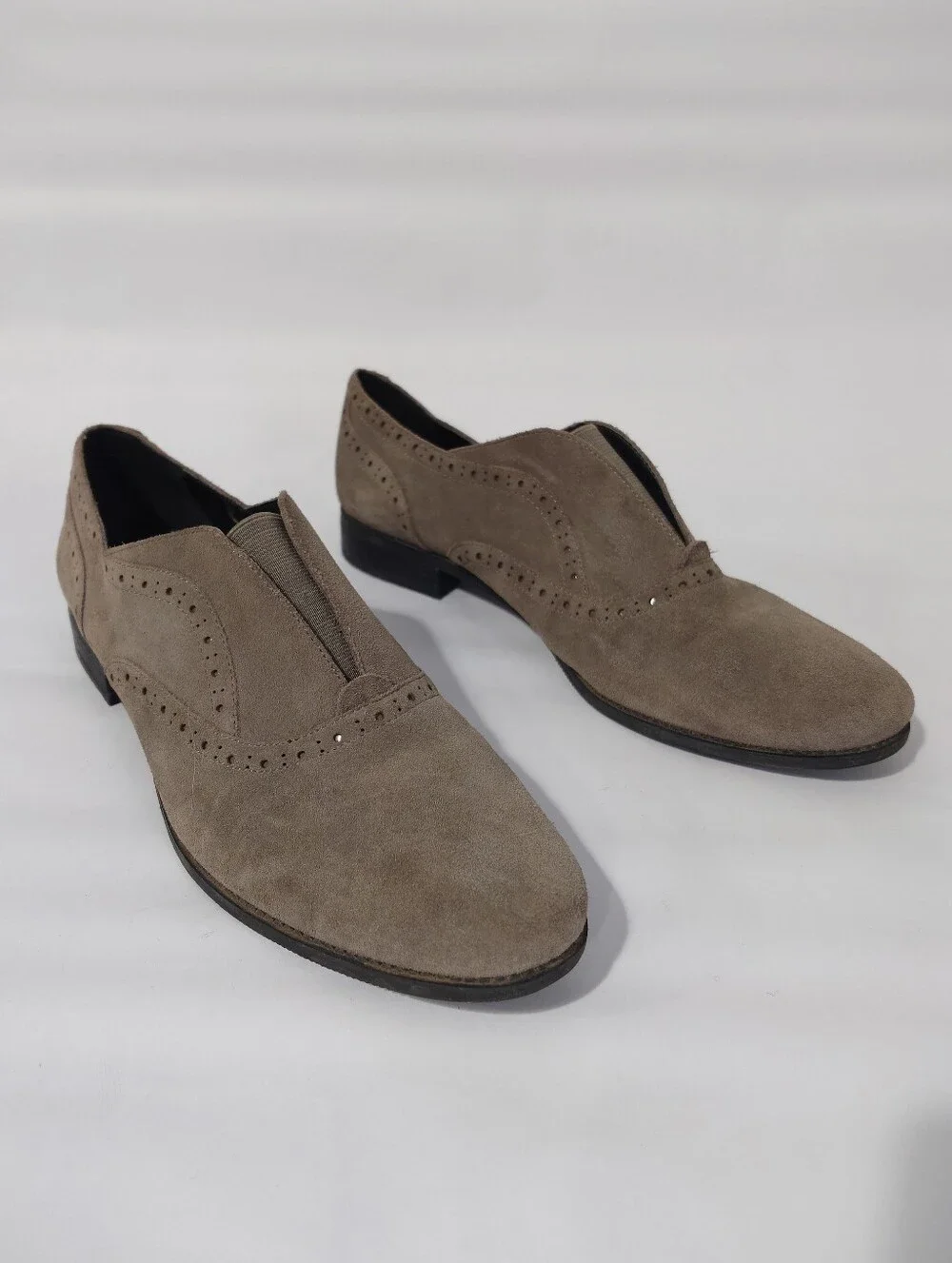 Franco Sarto Women’s Taupe Suede Oxford Shoes Size 9.5 M